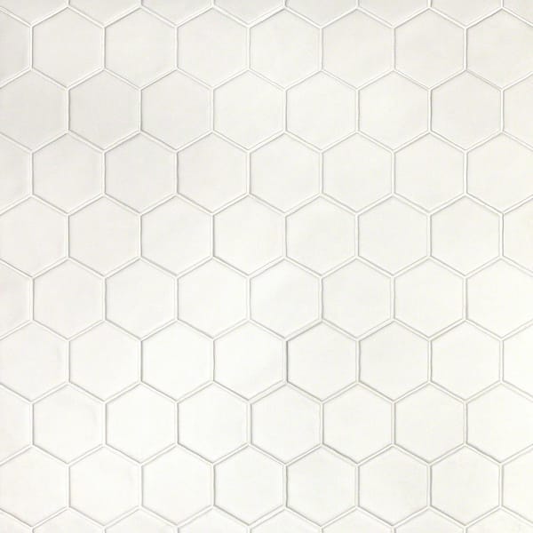 Ivy Hill Tile Maine Cement White 3 in. x 0.39 in. Hexagon Matte Ceramic Mosaic Floor and Wall Tile Sample