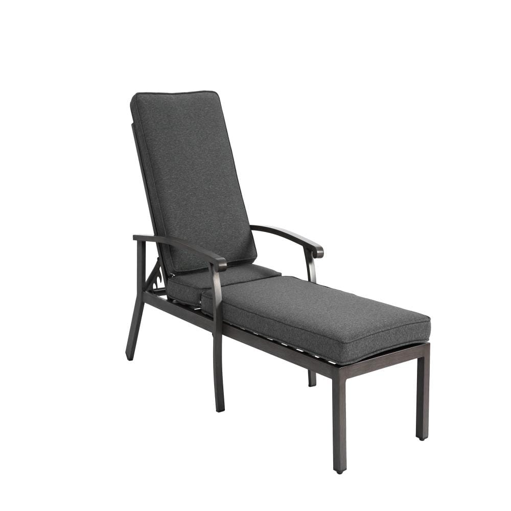 41.73 in. L x 24.41 in. W x 12.99 in. H Grey Cast Aluminium Lounge Chair with Adjustable Backrest and Rolling Wheels price history on PriceWatchPro