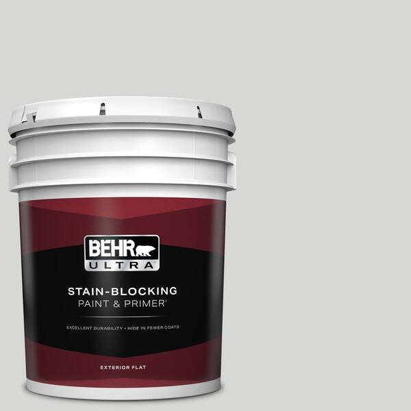 BEHR ULTRA 5 gal. #710E-2 Pensive Sky Flat Exterior Paint & Primer