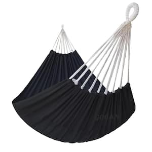 11 ft. Black Double Hammock 2 Person Extra Large, Load Capacity 600Pound Canvas Cotton Hammock for Garden, Backyard