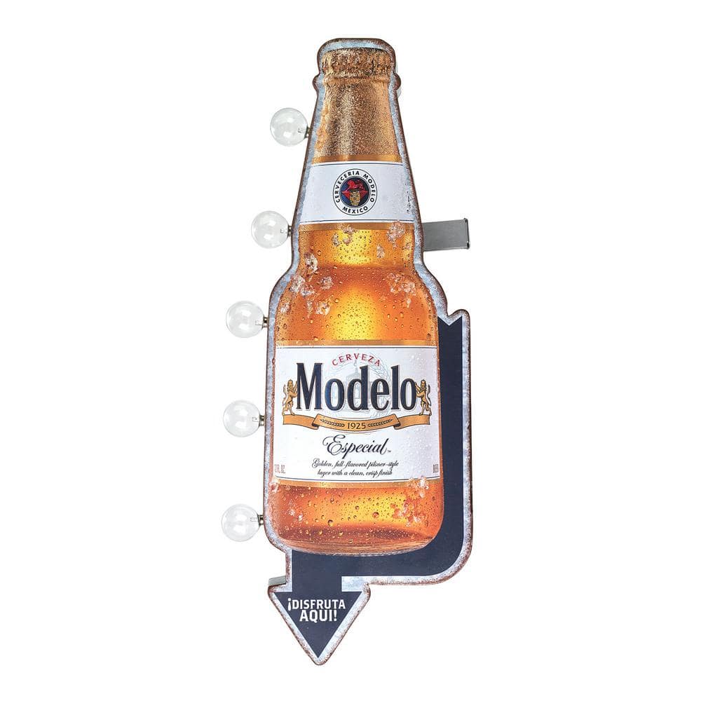 American Art Decor Metal LED Modelo Especial Marquee Sign: Vintage-Inspired, Double-Sided, Battery-Powered