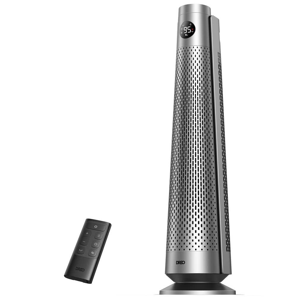 30 Inch 1500-Watt Electric Ceramic Personal Indoor Convection Space Heater for Large Rooms with Remote in Black