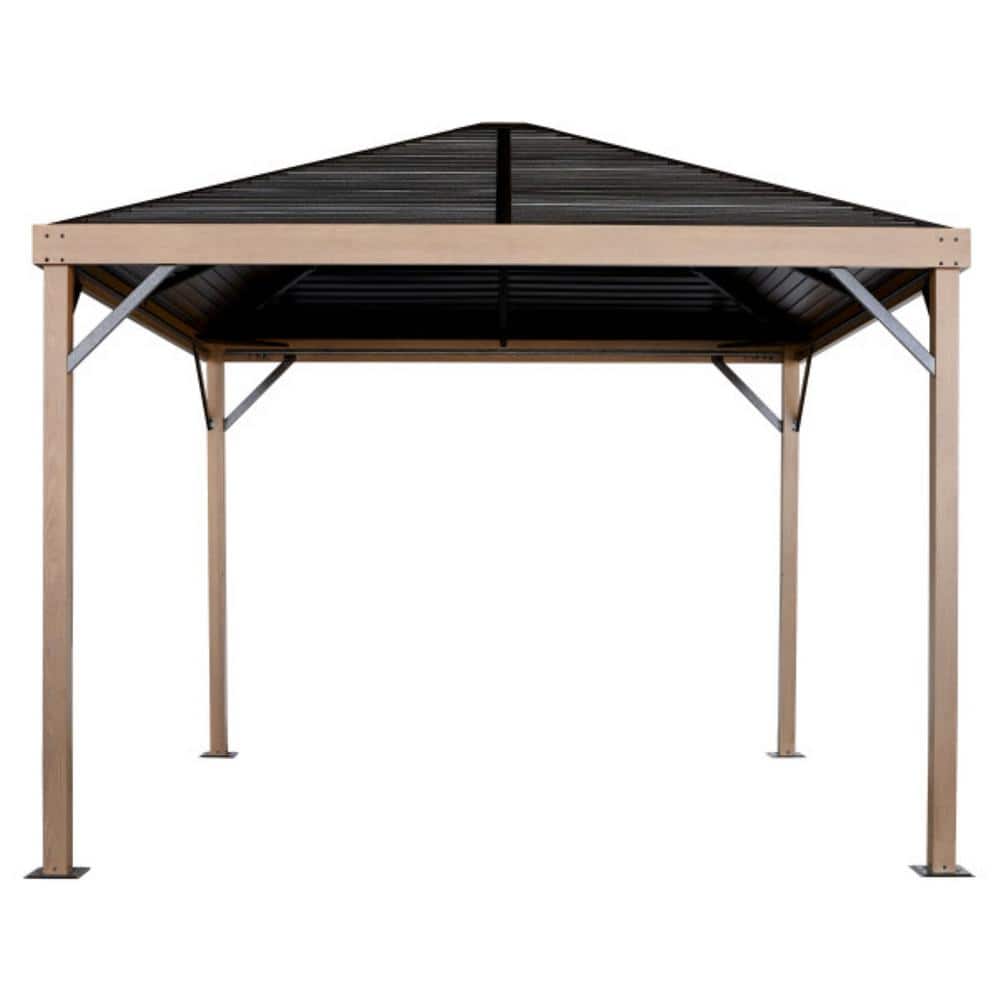 Sanibel 10 ft x 10 ft Brown Aluminum and Steel Gazebo