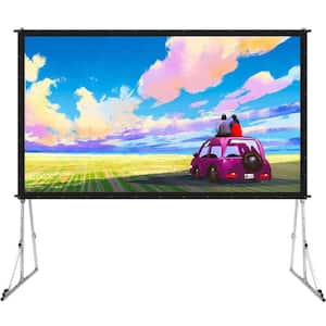 120 in. Dual Portable Projector Screen with Stand and Carry Case