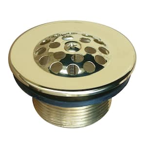Made To Match Drain Strainer Tub Strainer Drain in Polished Brass without Overflow
