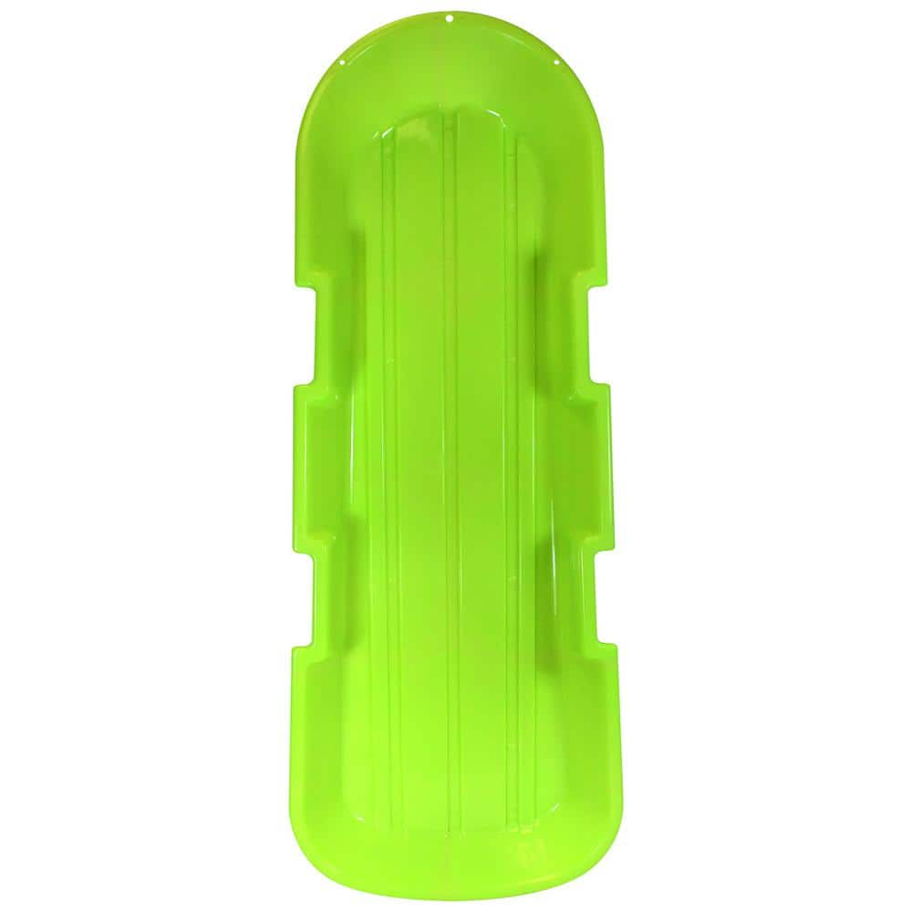 ESP 48  Day Glow Sno-Twin Toboggan -Two-Rider Sled -Tough Polyresin  Diamond-Polished Bottom - Neon Lime 1140-1