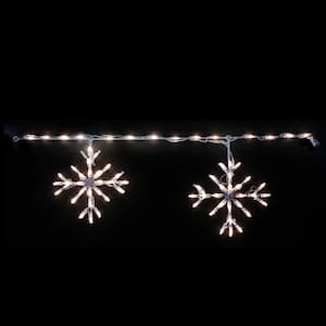 48 in. L 70-Count Pure White Christmas Roofline Decor LED Blizzard Artisticks (Set of 2)