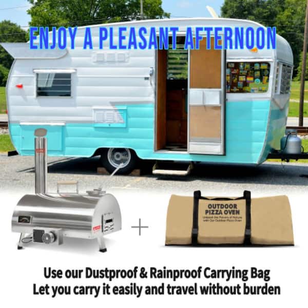 Clihome 12 Automatic Rotatable Wood Fired Outdoor Pizza Oven