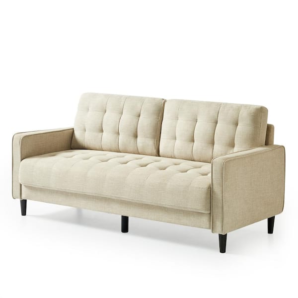 Zinus Benton 3-Seat Beige Upholstered Sofa