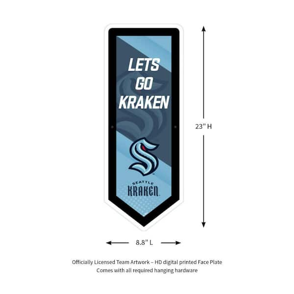 Evergreen Seattle Kraken Pennant 9 in. x 23 in. Plug-in LED Lighted Sign  8LED4381PEN - The Home Depot