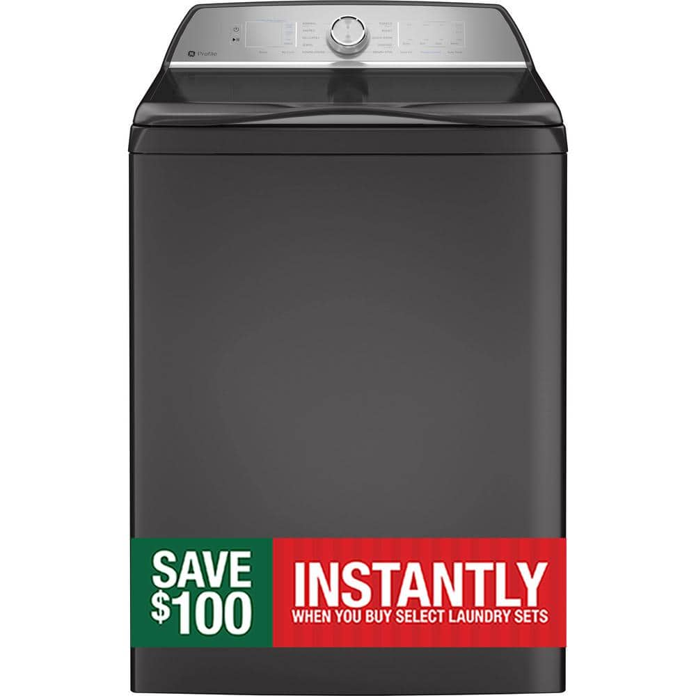 GE Profile 5.0 cu. ft. High-Efficiency Smart Top Load Washer in Diamond Gray with Microban Technology, ENERGY STAR