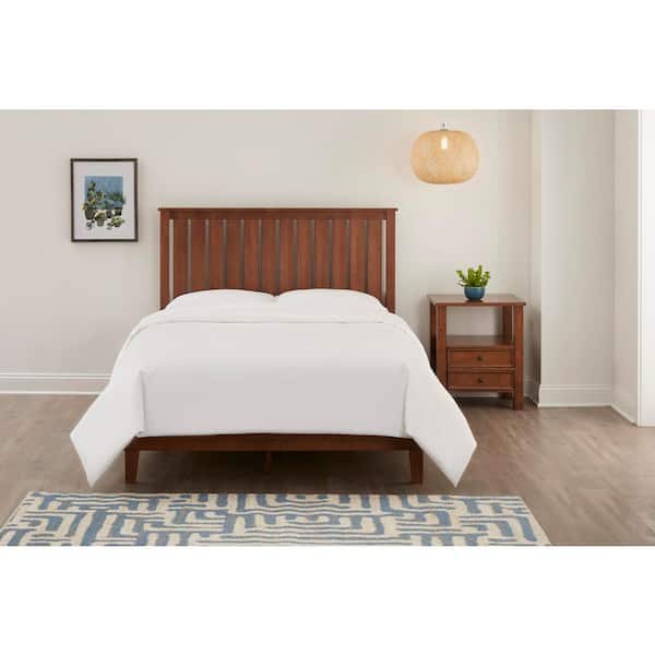 StyleWell Gatestone Twin Walnut Brown Wood Bed with Vertical StyleWell Gatestone Twin Walnut Brown Wood Bed with Vertical