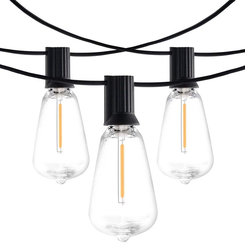100 Light 200FT Outdoor Hardwired Integrated LED Edison Style String-Light 