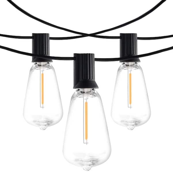 Ahfiwaso 100 Light 200FT Outdoor Hardwired Integrated LED Edison Style String-Light Waterproof with ST38 Shatterproof Bulbs