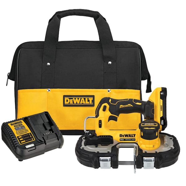 DEWALT Atomic 20-Volt MAX Lithium-Ion Cordless Brushless 1-3/4 in. Bandsaw Kit with 4.0 Ah Battery, Charger and Bag