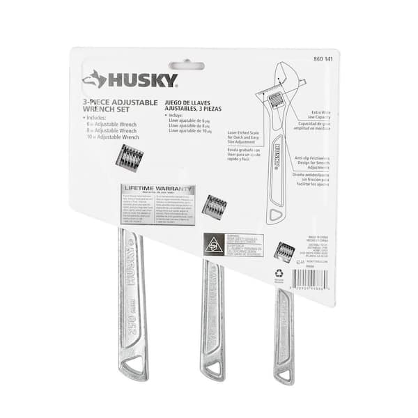 Husky - Adjustable Wrench Set (3-Piece)