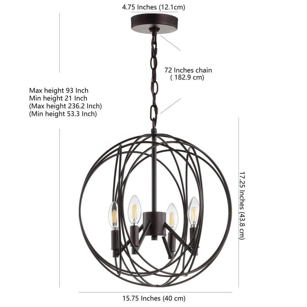 Contemporary 93'' Dark Grey Metalwork LED Pendant Light