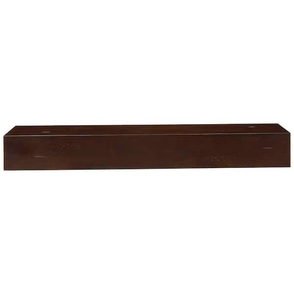 Chocolate Finish 48 in. Wide x 9 in. Deep x 6 in. Tall Fireplace Cap-Shelf Mantel