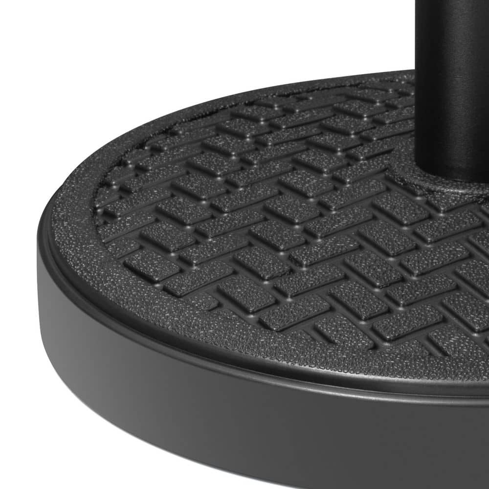 Modern Black Concrete and Steel Round Parasol Base