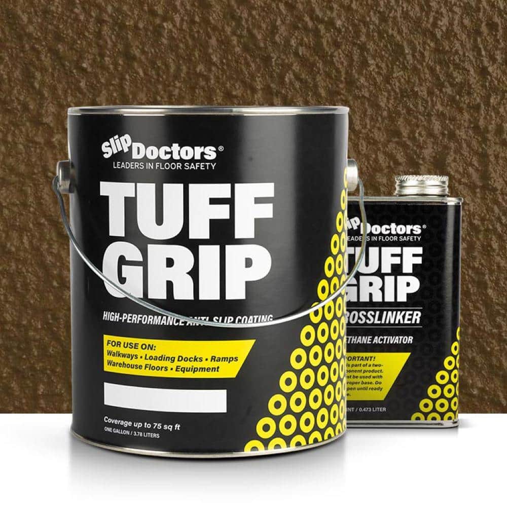 SLIP DOCTORS Tuff Grip Extreme 1 gal. Brown Semi-Gloss Urethane Anti-Slip  Exterior/Interior Patio Concrete Sealer S-CT-TUFEXBRW1G - The Home Depot