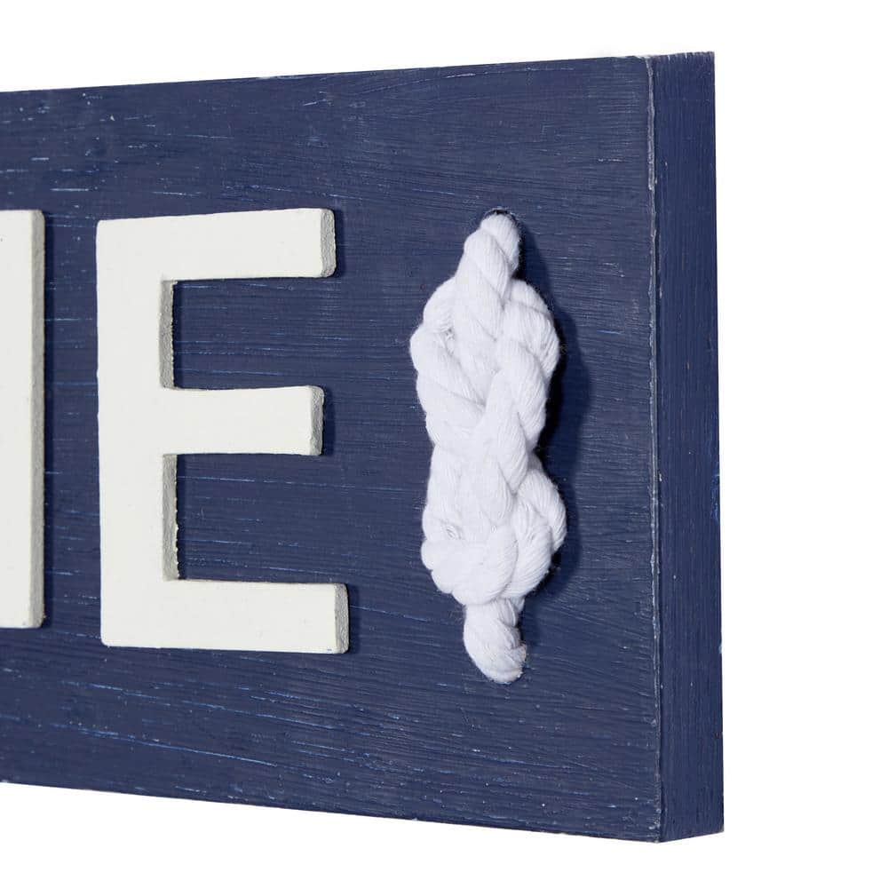 Blue and White Wood Rustic Welcome Wall Sign