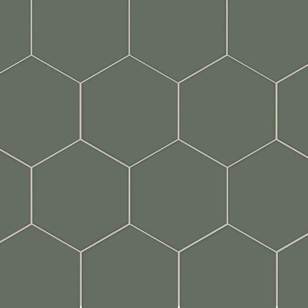 Merola Tile Textile Basic Hex Moss 8-5/8 in. x 9-7/8 in. Porcelain Floor and Wall Tile (11.5 sq. ft. /Case)