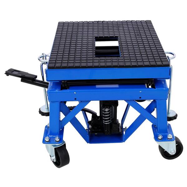 WRIGHTMASTER 300 lbs. Capacity Motorcycle Scissor Jack in Blue