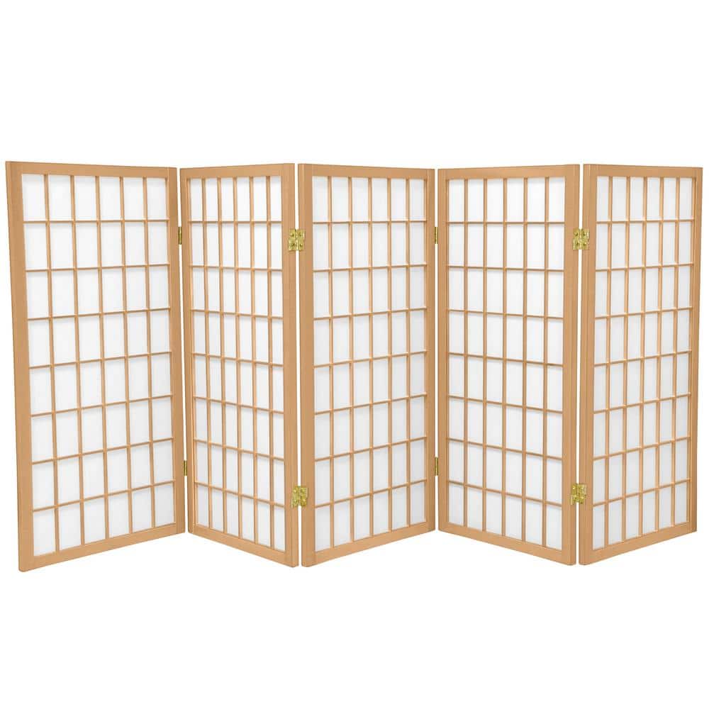 Natural 5-Panel Shoji Screen Room Divider