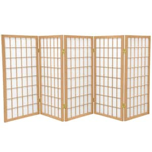 3 ft. Short Window Pane Shoji Screen - Natural - 5 Panels