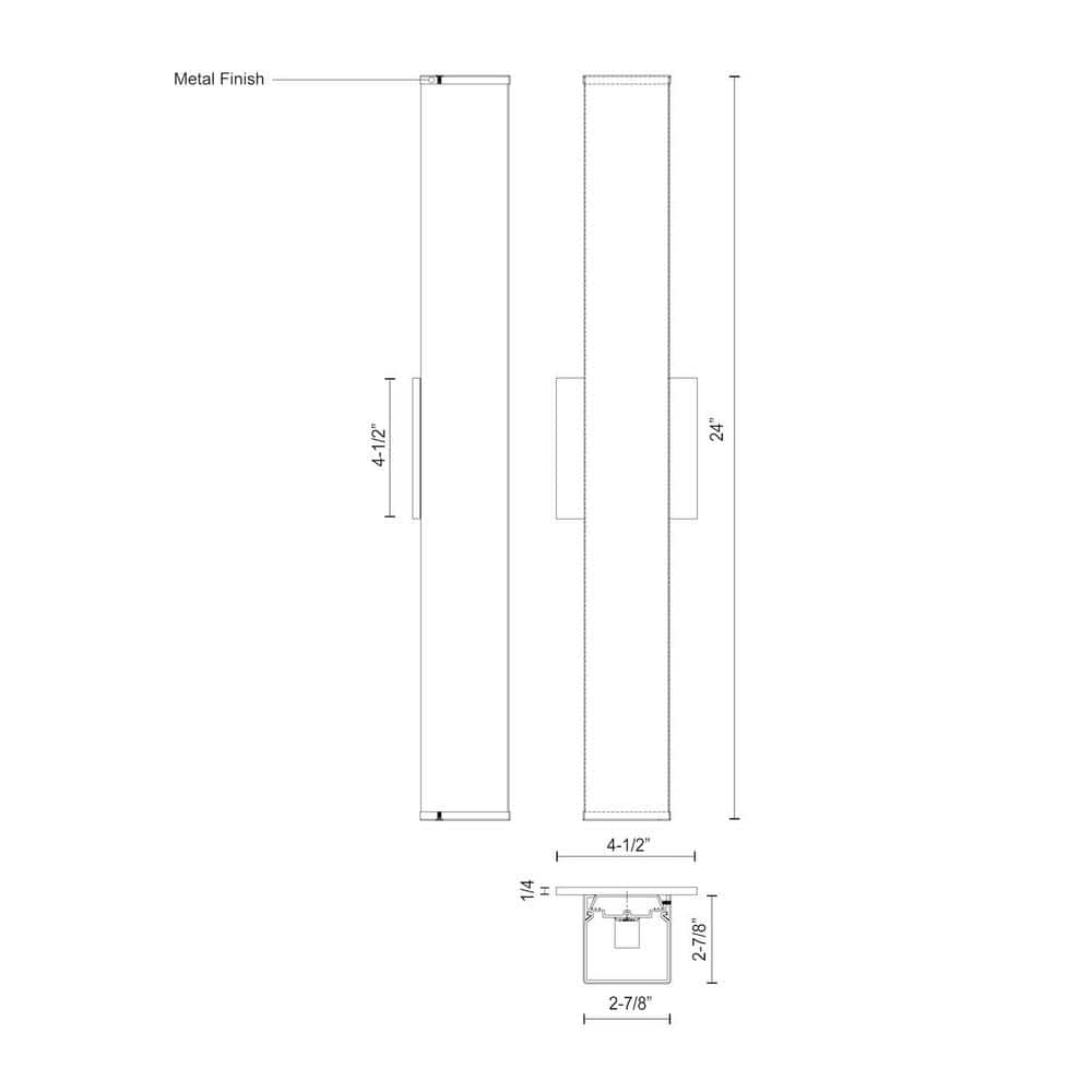 Black Dimmable LED 24" Bath Bar Light