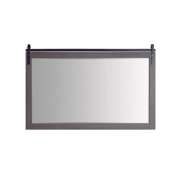 ROSWELL Cortes 60 in. W x 39.4 in. H Rectangular Framed Wall Bathroom Vanity Mirror in Oak