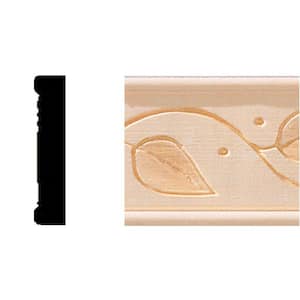 3/8 in. x 1-3/4 in. x 8 ft. Hardwood Embossed Vine Panel Moulding