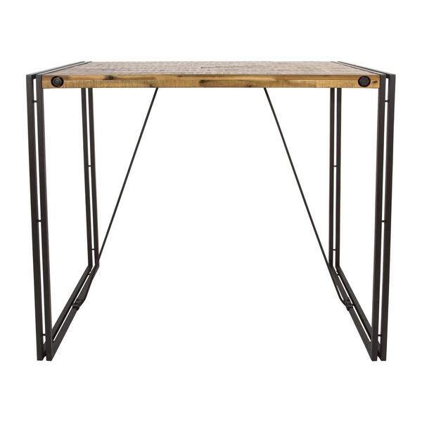 Yosemite Home Decor Austen Natural Steel Grey Pub Table