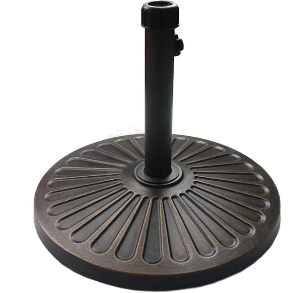 Cubilan 18 in. 30.2 lbs. Round Market Standing Outdoor Living Heavy-Duty Patio Umbrella Base Stand in Brown