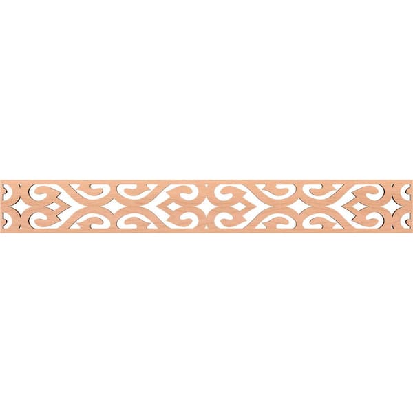 Ekena Millwork Keene Fretwork 0.375 in. D x 46.5 in. W x 6 in. L Alder Wood Panel Moulding