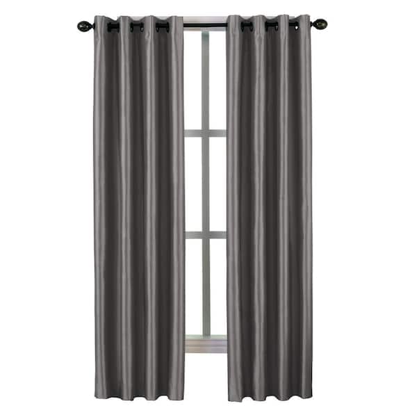 Pewter Striped Blackout Curtain - 50 in. W x 120 in. L 1Q80610CPT