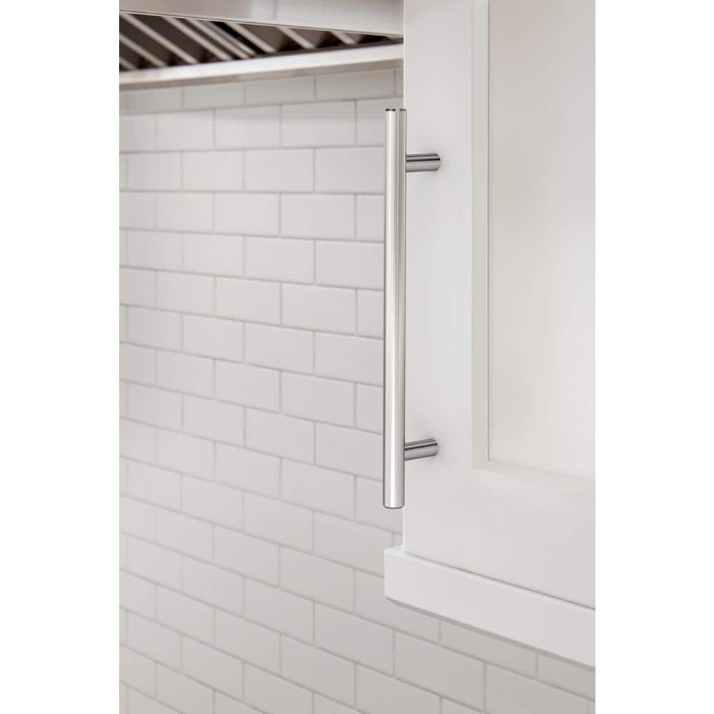 Polished Chrome Modern Bar Cabinet Pull with Mounting Hardware