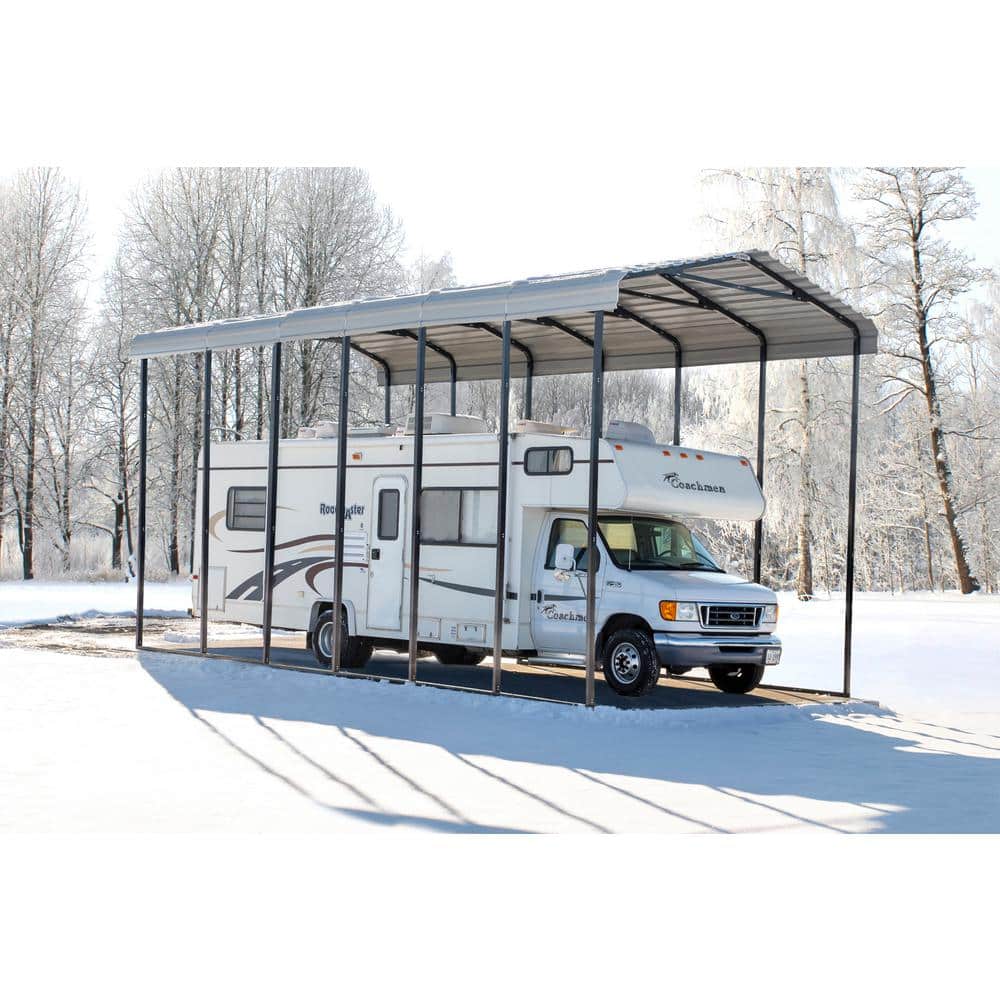 14 ft. x 29 ft. Galvanized Steel RV Carport with Eggshell Finish
