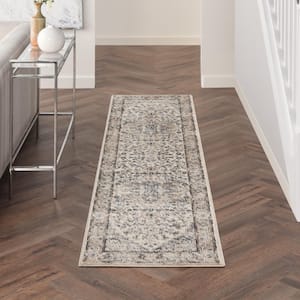 Concerto Ivory/Grey 2 ft. x 8 ft. Persian Modern Kitchen Runner Area Rug