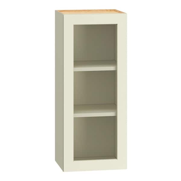 QuickShip Cottage 15 in. W x 12 in. D x 36 in. H Assembled Plywood Cut for Glass Specialty Wall Cabinet in Starlight