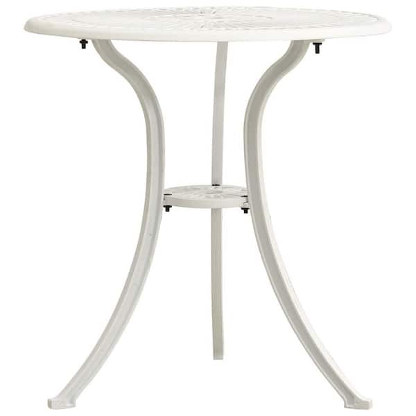 Cisvio 24.4 in. x 24.4 in. x 25.6 in. White Cast Aluminum Patio Table
