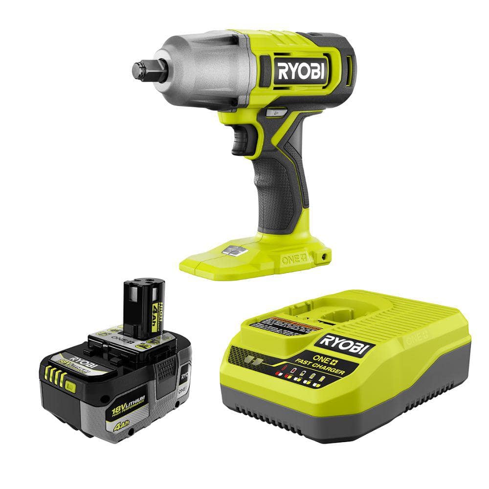 RYOBI ONE+ 18V Cordless 1/2 in. Impact Wrench with ONE+ 18V HIGH ...