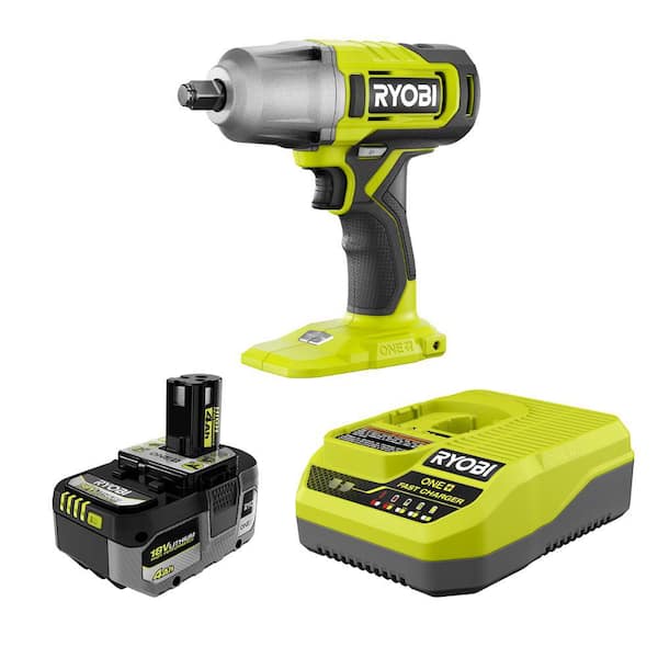 RYOBI ONE+ 18V Cordless 1/2 in. Impact Wrench with ONE+ 18V HIGH PERFORMANCE 4.0 Ah Battery and Charger Kit