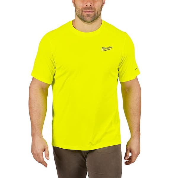 Milwaukee Men's Large Hi-Vis GEN II WORKSKIN Light Weight Performance Short-Sleeve T-Shirt