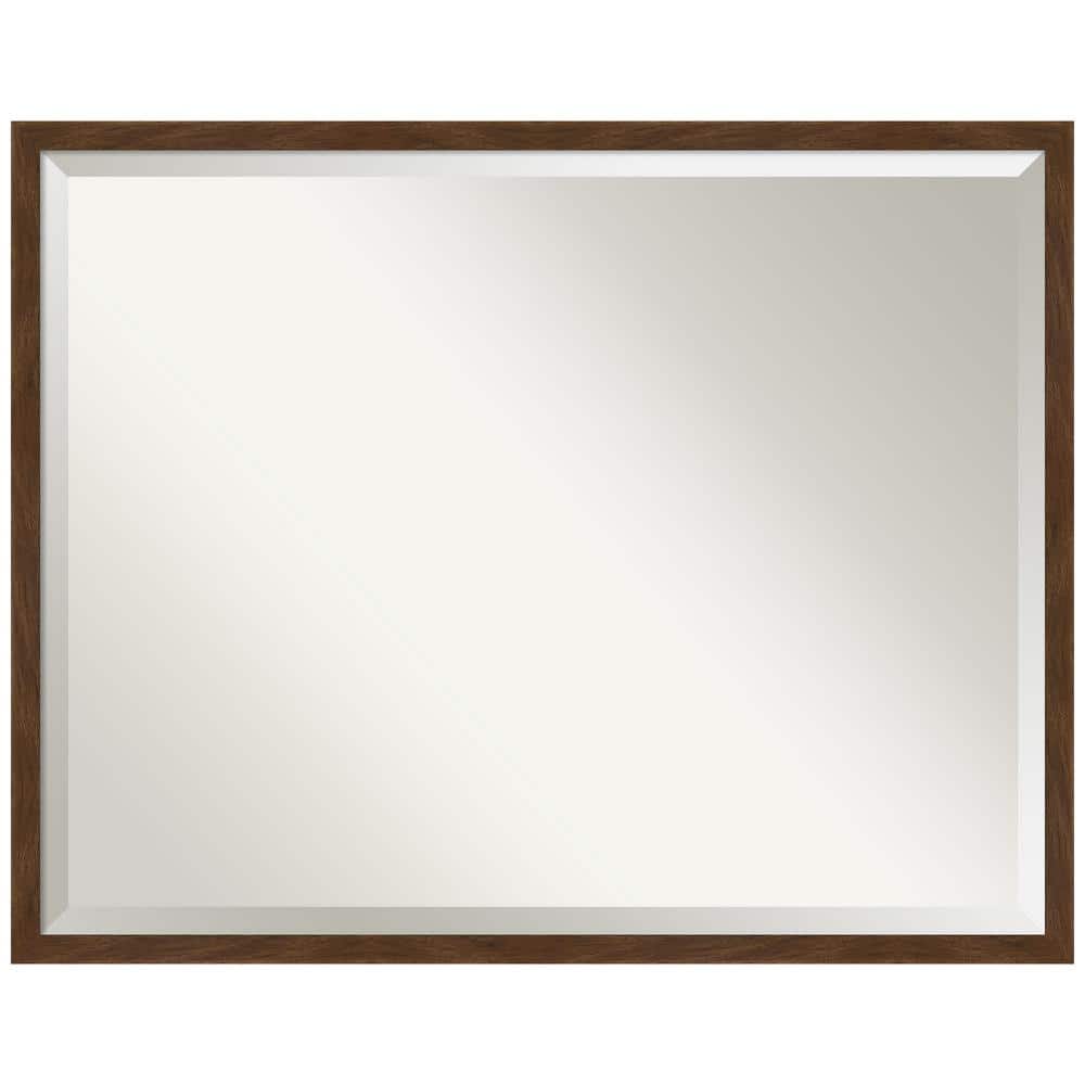 Carlisle Brown Narrow Framed Rectangular Wood Bathroom Vanity Mirror