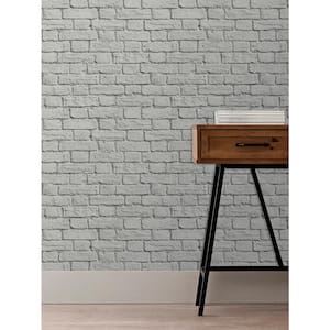 Cologne Grey Painted Brick Strippable Roll (Covers 56.4 sq. ft.)