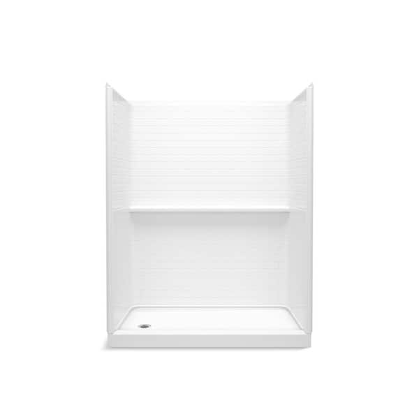 Traverse 60 in. x 30 in. x 72.25 in. Single Threshold Left-Hand Shower Base with Shower Walls in White
