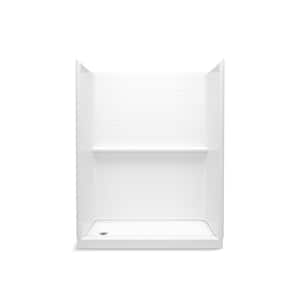 Traverse 60 in. x 30 in. x 72.25 in. Single Threshold Left-Hand Shower Base with Shower Walls in White