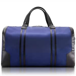 Pasadena, 20 in. Navy Nano Tech-Light Nylon with Leather Trim Carry-All Duffel