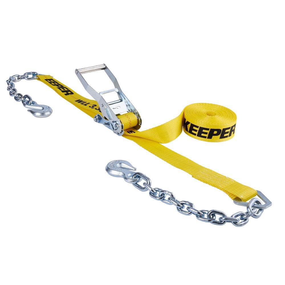 Keeper 2 in. x 27 ft. 3333 lbs. Keeper Chain End Ratchet Tie Down Strap  04650 - The Home Depot